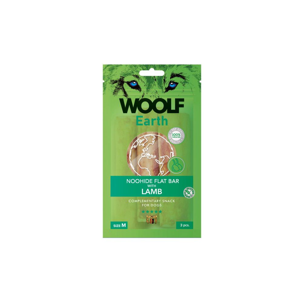 Woolf Earth Noohide Flat Bar Lamb Przysmak Dla Psa Jagniecina Rozmiar M 85 g