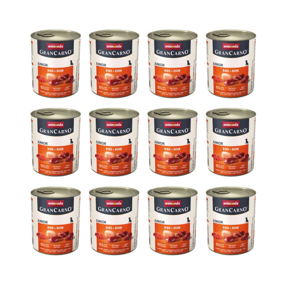 Pakiet Animonda GranCarno Wołowina z Kurczakiem Junior 12 x 800 g
