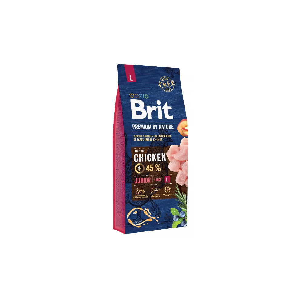Brit Premium By Nature Chicken Junior Kurczak Karma Dla Młodych Psów Dużych Ras  L 15 kg