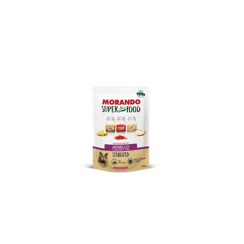 Morando Super Food Mokra Karma Dla Sterylizowanych Kotów Mus z Jagnięciny 85 g
