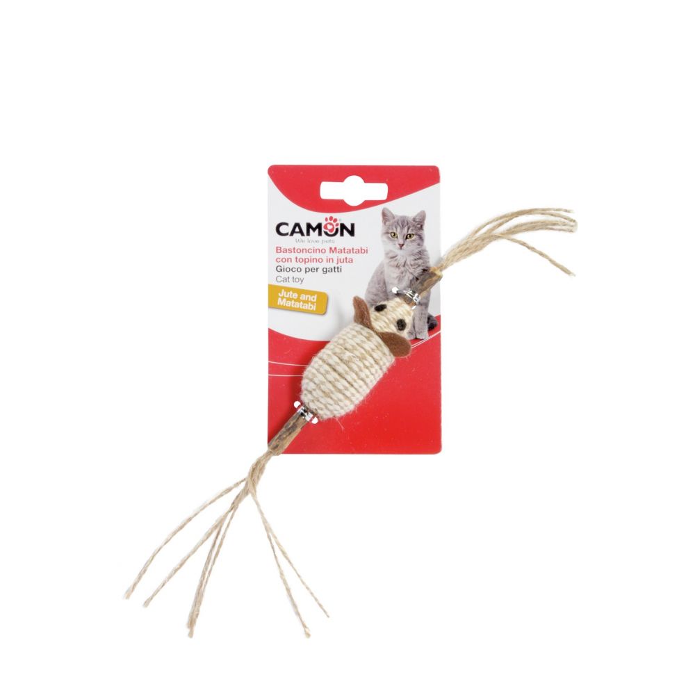 Camon Cat Toy Patyk Matatabi z Myszką Jutową