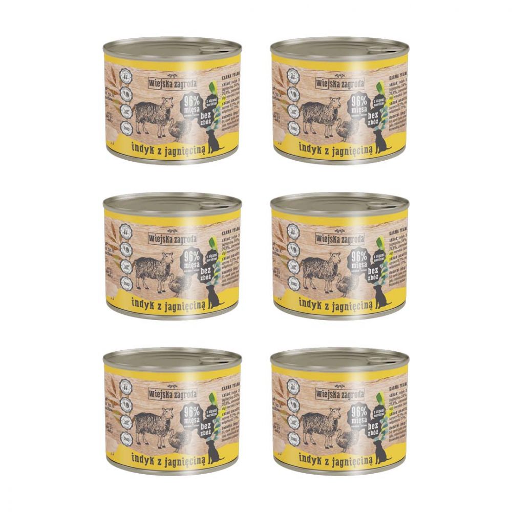 Pakiet Wiejska Zagroda Indyk z Jagnięciną 6 x 200 g