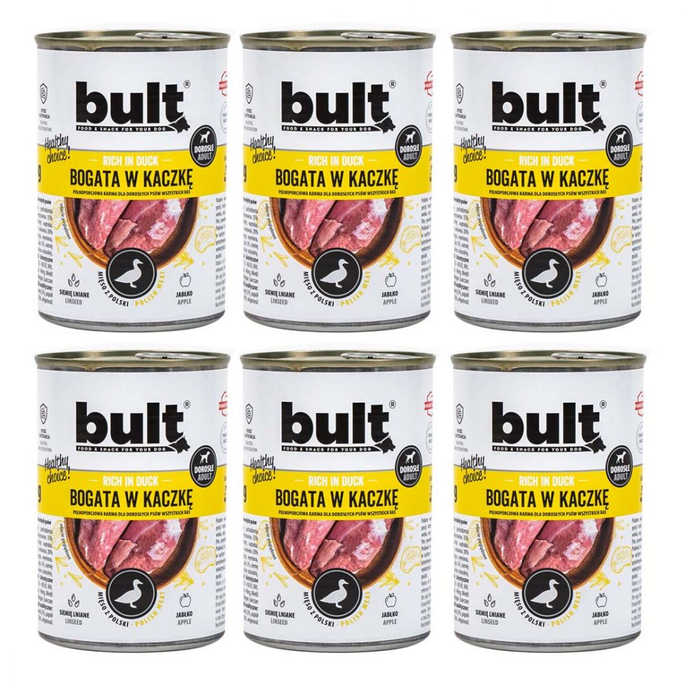 Pakiet Bult Karma Mokra Dla Dorosłych Psów Bogata w Kaczkę 6 x 400 g
