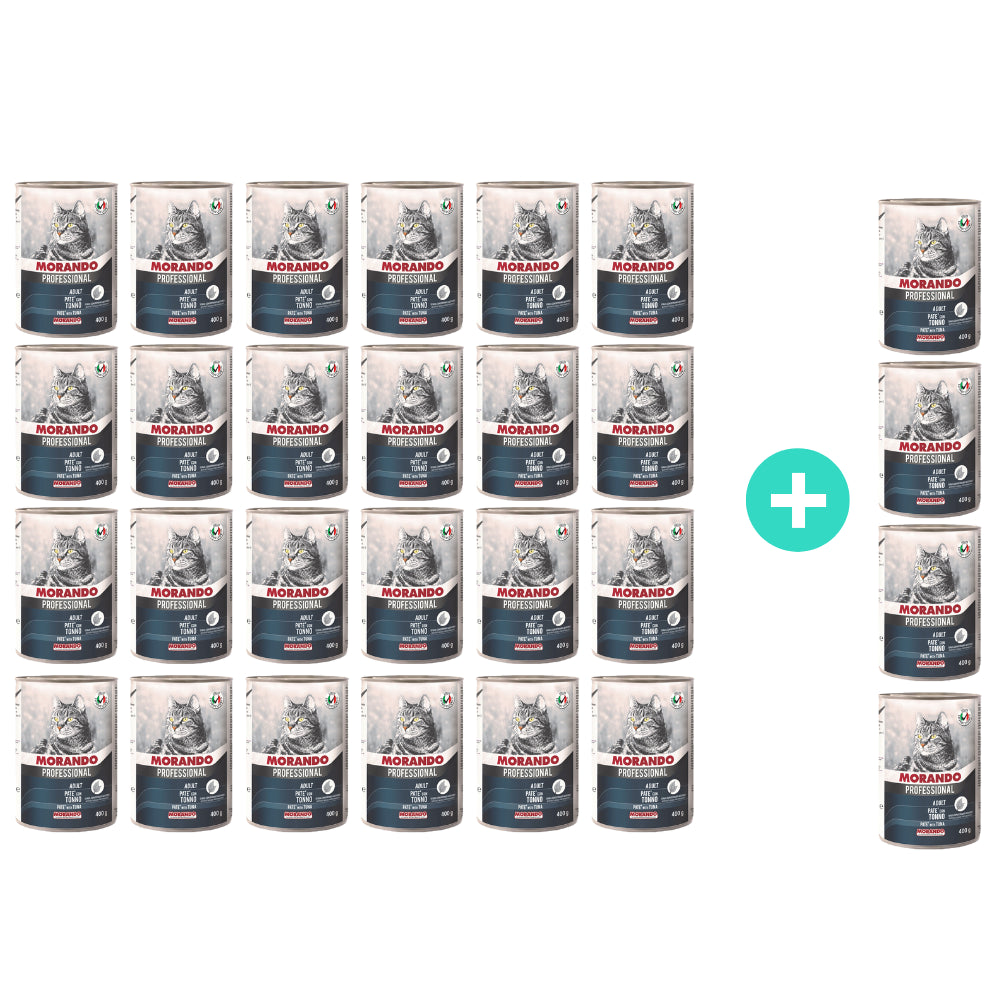 Pakiet Morando Pro Mokra Karma Dla Kota Pasztet Z Tuńczykiem 24 x 400 g + 4 Puszki GRATIS!