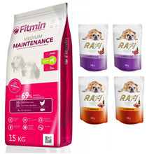 Fitmin Medium Maintenance 15 kg + Rafi z Dziczyzną i Indykiem 4 x 300 g GRATIS