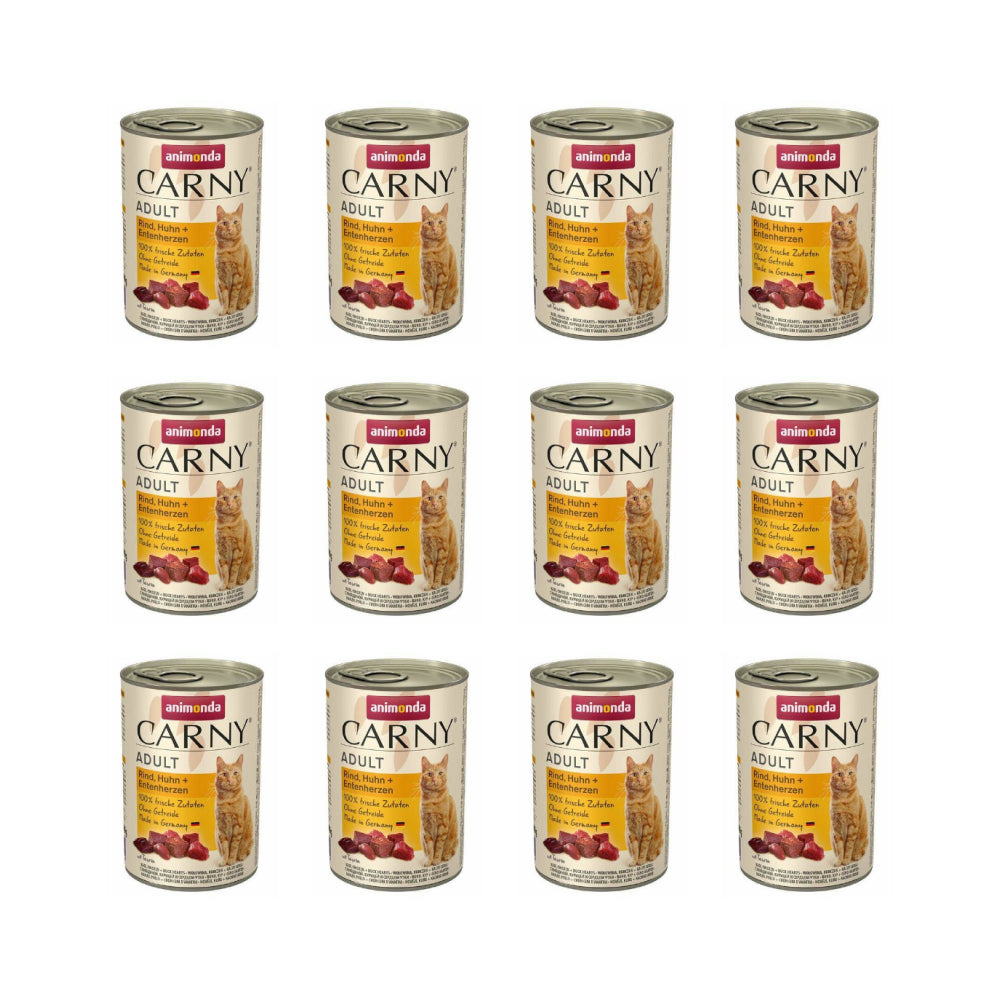 Pakiet Animonda Carny Wołowina i Kurczak z Kaczymi Sercami 12 x 400 g