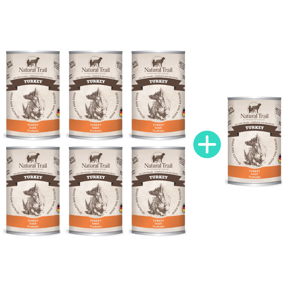 Natural Trail Indyk Bezzbożowa Karma Dla Psa 6 x 400 g + 1 gratis