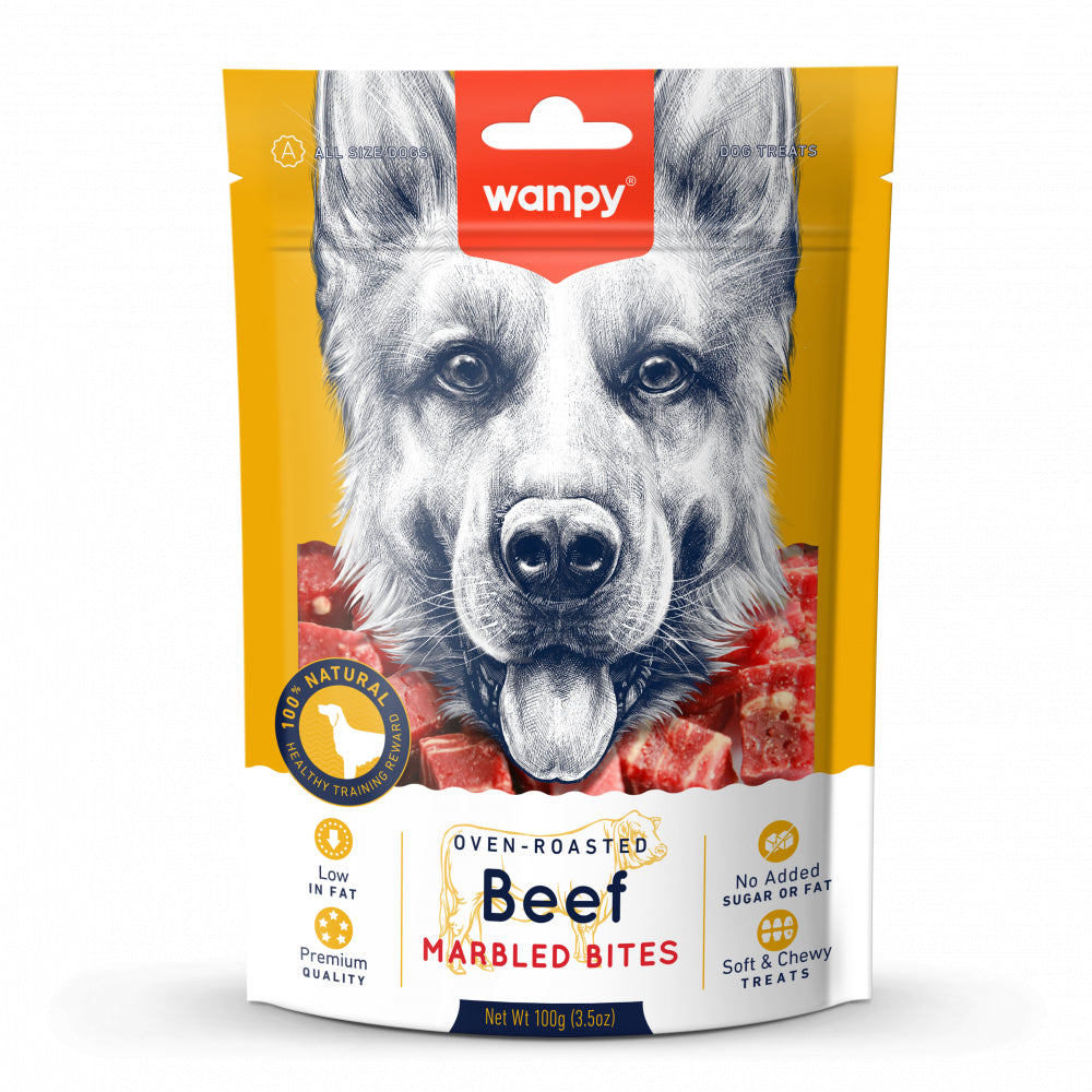 Wanpy Marbled Beef Bites Przysmak z Wołowiną Dla Psa 100 g