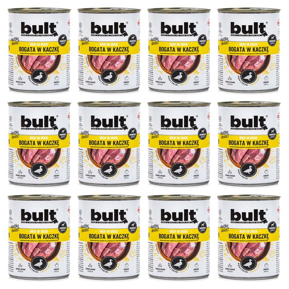Pakiet Bult Karma Mokra Dla Dorosłych Psów Bogata w Kaczkę 12 x 800 g