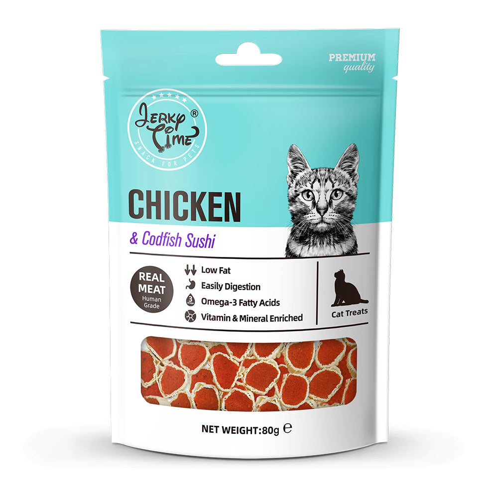Jerky Time Sushi z Kurczakiem i Dorszem Przysmak Dla Kota 80 g