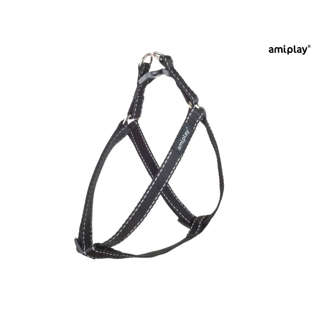 Amiplay Szelki Regulowane Dla Psa Reflective Czarne Rozmiar M