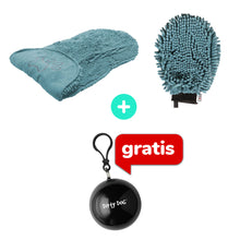 Pakiet Dirty Dog Ręcznik i Rękawica Pielęgnacyjna Niebieska + Peleryna Gratis!