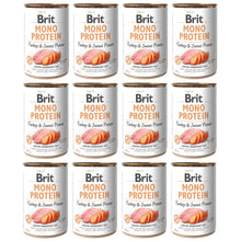 PAKIET FBA Brit Mono Protein Turkey & Sweet Potato Indyk Batat Mokra Karma Dla Psa 400 g X 12