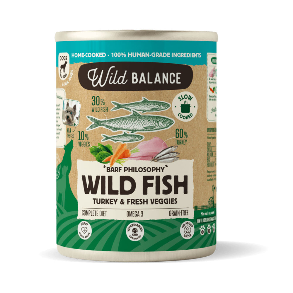 Wild Balance Mokra Karma Dla Psów Wszystkich Ras w Każdym Wieku Indyk z Dziką Ryba Marchwią i Szpinakiem 400 g