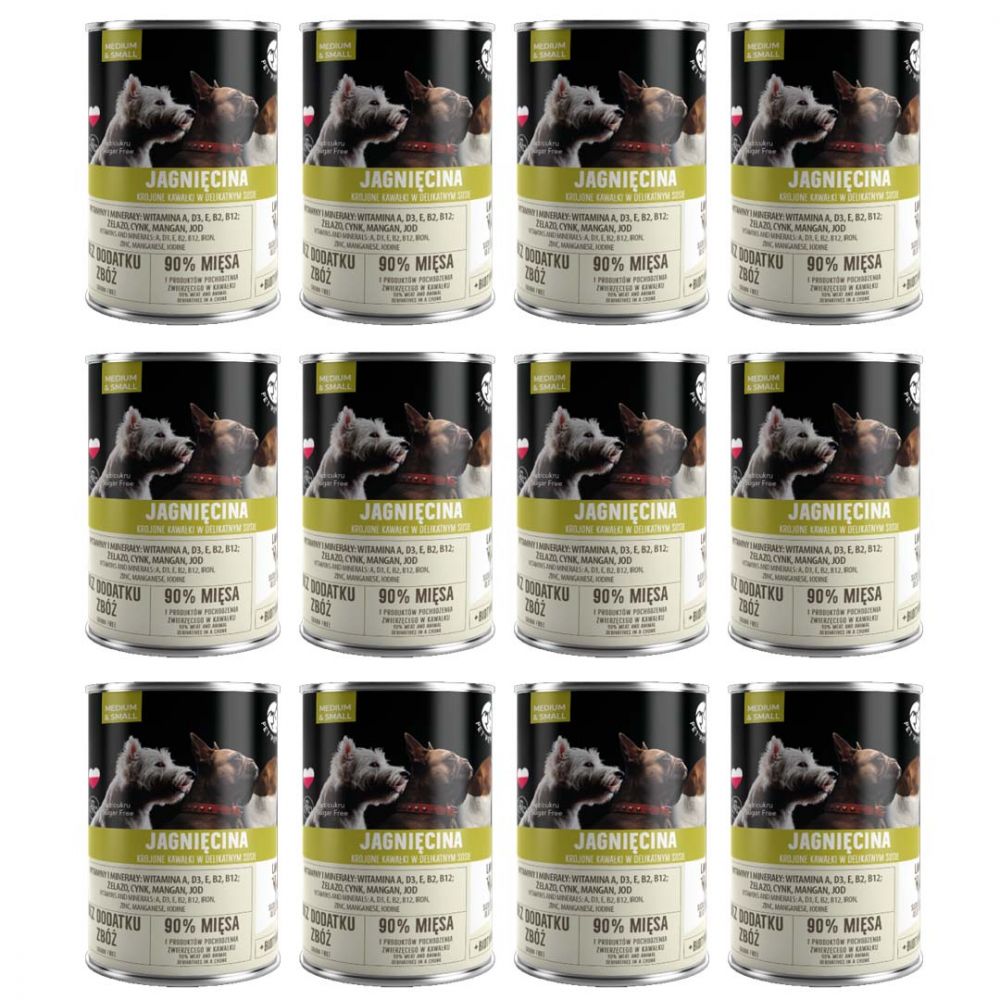 Pakiet PetRepublic Mokra Karma Dla Dorosłych Psów Z Kawałkami Jagnięciny W Sosie 12 x 400 g