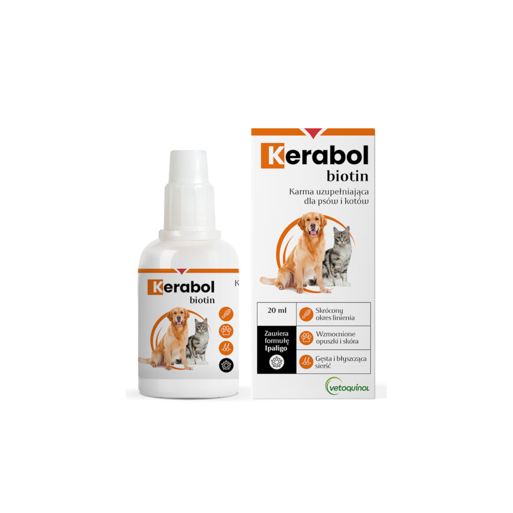 Vetoquinol Kerabol Karma Uzupełniająca Do Stosowania Przy Nadmiernym Wypadaniu Włosów 20 ml