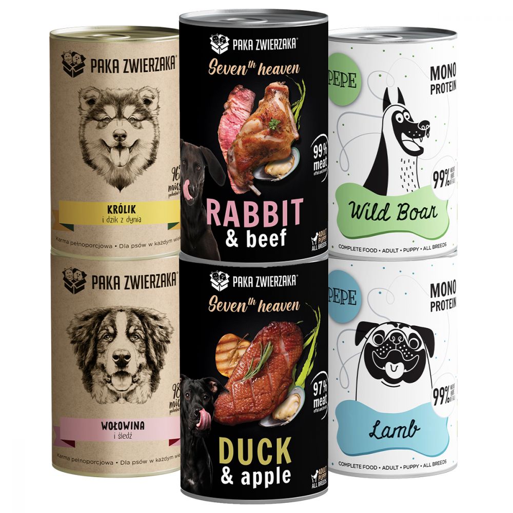 Pakiet Paka Zwierzaka Mokra Karma Mix Dla Psa Aktywnego 6 x 400 g