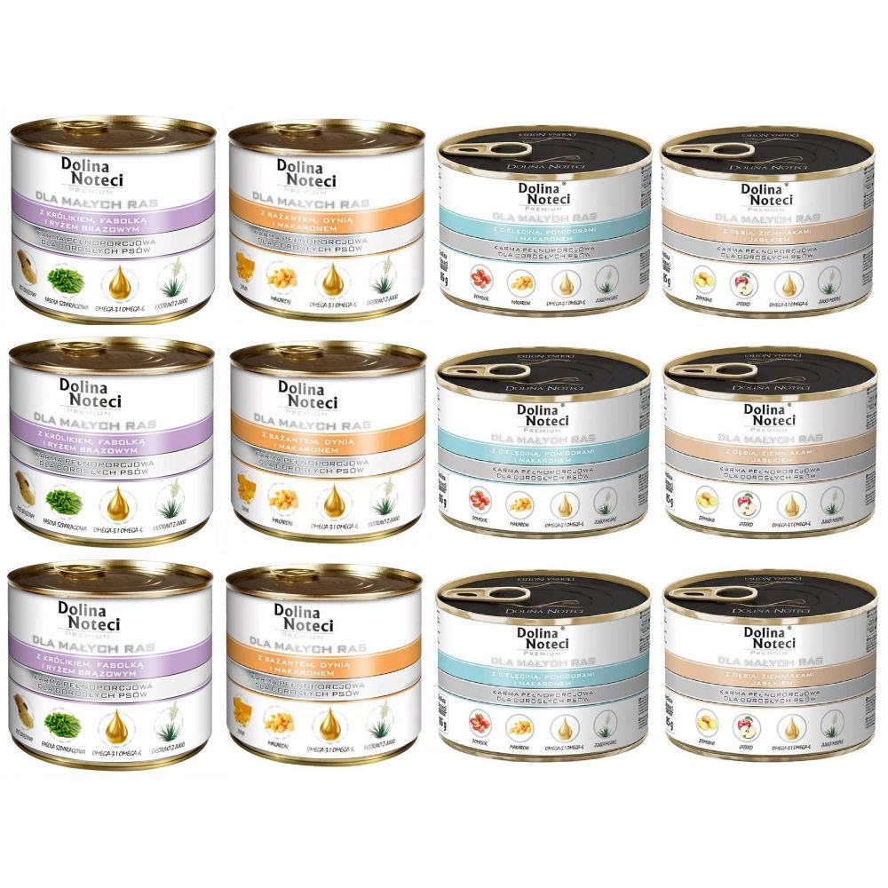 Pakiet Dolina Noteci Premium Mix Smaków Małe Rasy 12 x 185 g