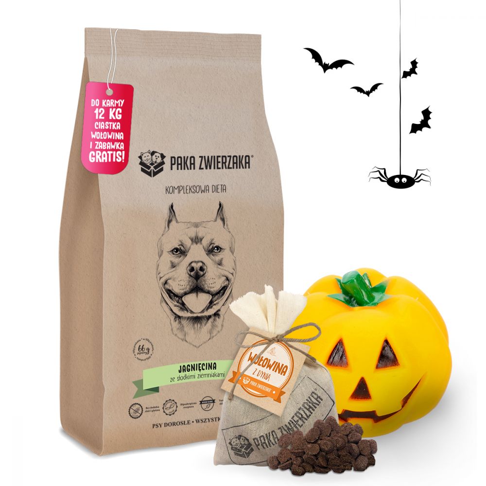 Pakiet Paka Zwierzaka Bezzbożowa Karma Dla Psa Jagnięcina Słodkie Ziemniaki 12 kg + Zabawka, Przysmak GRATIS!