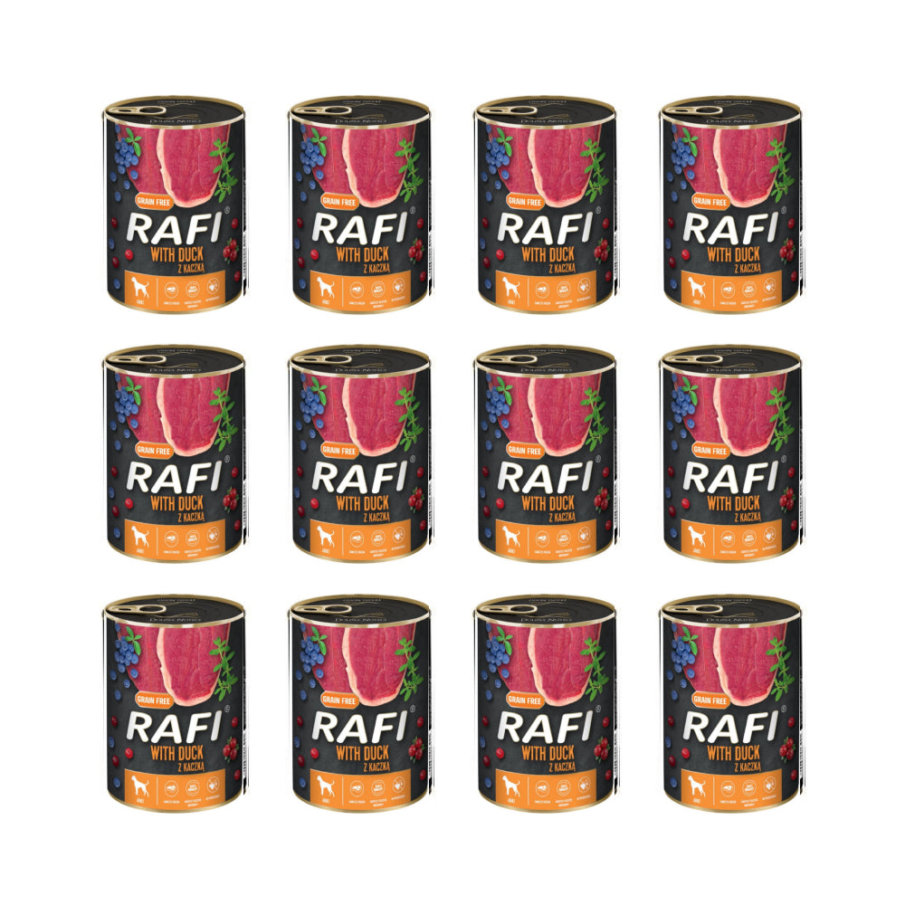 Pakiet Rafi Karma Dla Psa z Kaczką, Borówką i Żurawiną 12 x 400 G