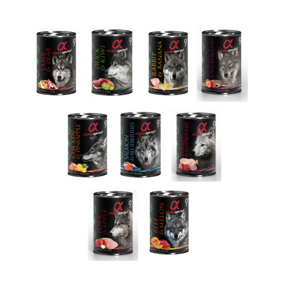 Pakiet Alpha Spirit Mokra Karma Dla Psa Mix Smaków 9 x 400 g