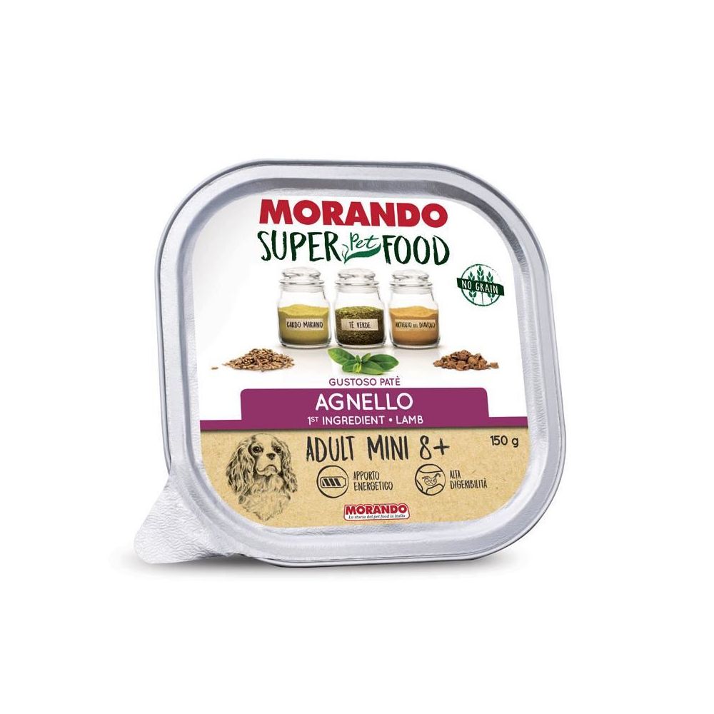 Morando Super Food 8+ Mokra Karma Dla Starszych Psów Małych Ras Pasztet z Jagnięciny 150 g