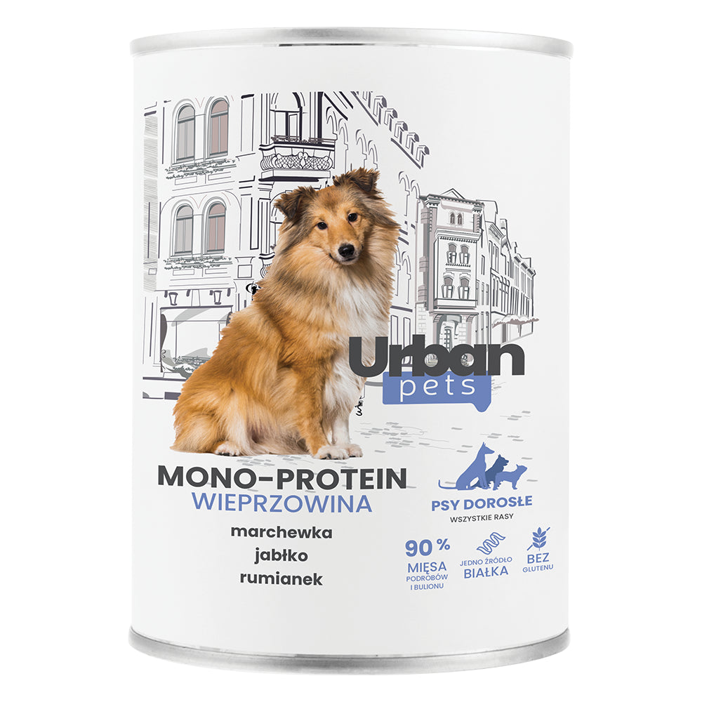 Over Zoo Urban Pets Mono Protein Mokra Karma Dla Dorosłych Psów Wszystkich Ras Z Wieprzowiną 800 g