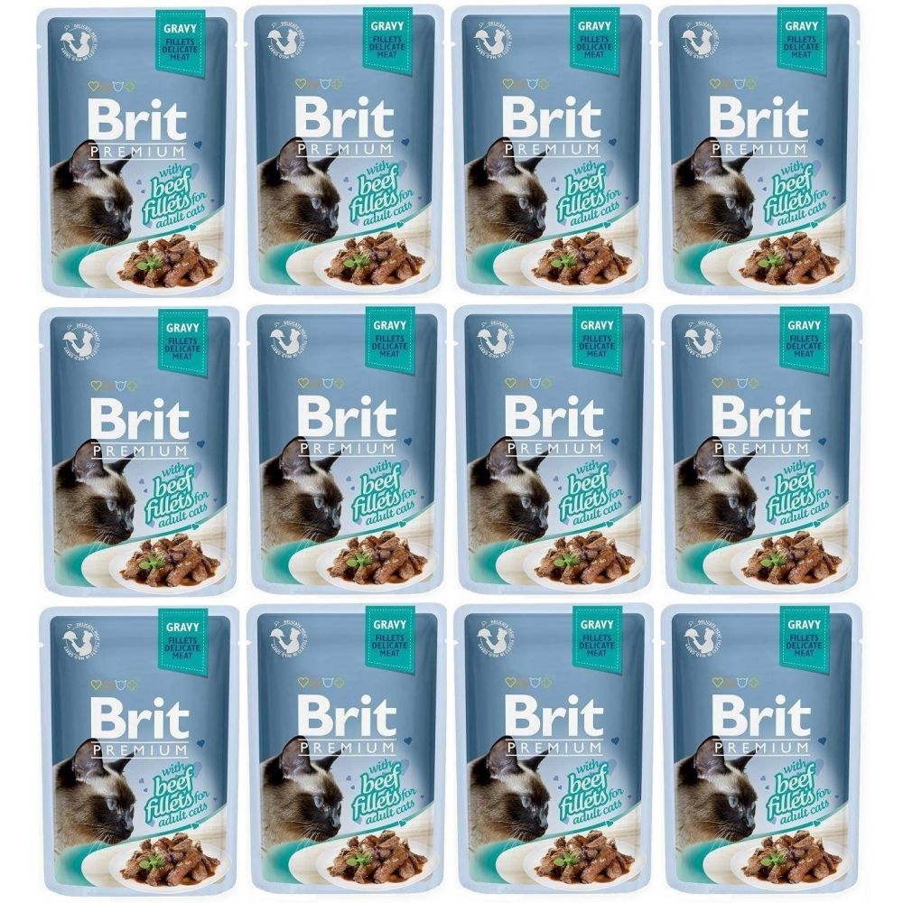 Pakiet Brit Premium Beef Fillets Wołowina Mokra Karma Dla Kota 12 x 85 g
