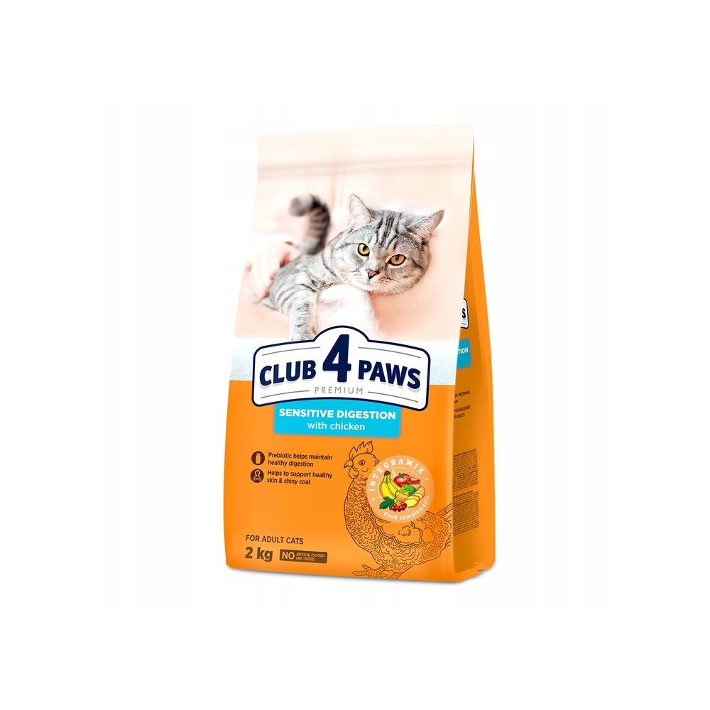 Club 4 Paws Sensitive Digestion Sucha Karma Dla Dorosłych Kotów z Wrażliwym Przewodem Pokarmowym 2 kg