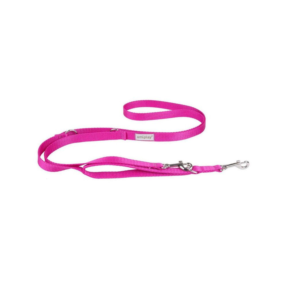 Amiplay Smycz Regulowana 7w1 Samba Rozmiar S 100-200 cm Różowa