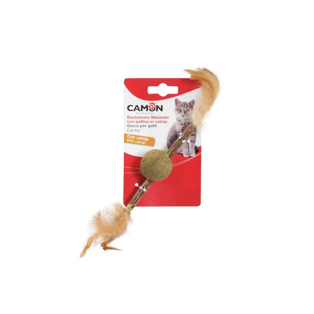 Camon Cat Toy Patyk Matatabi z Kulką Kocimiętki