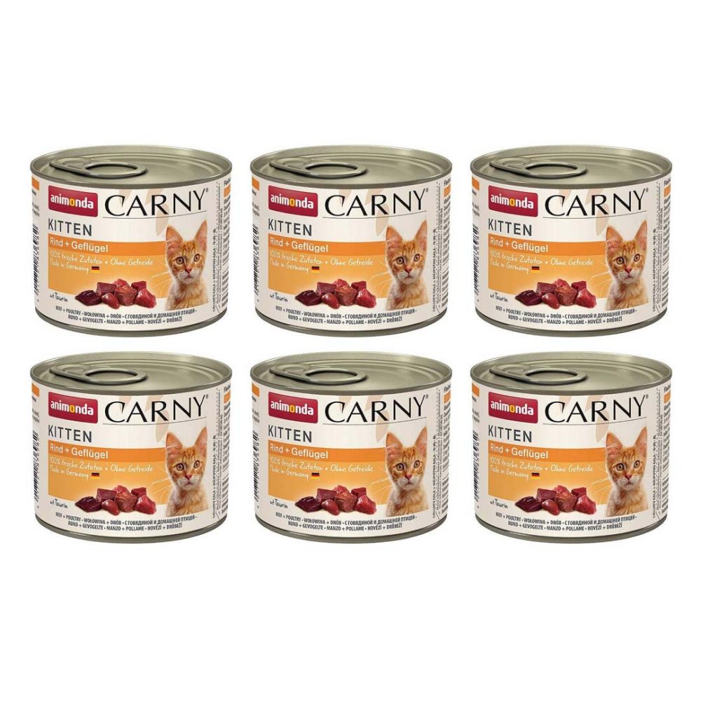 Pakiet Animonda Carny Wołowina z Drobiem Kitten 6 x 200 g