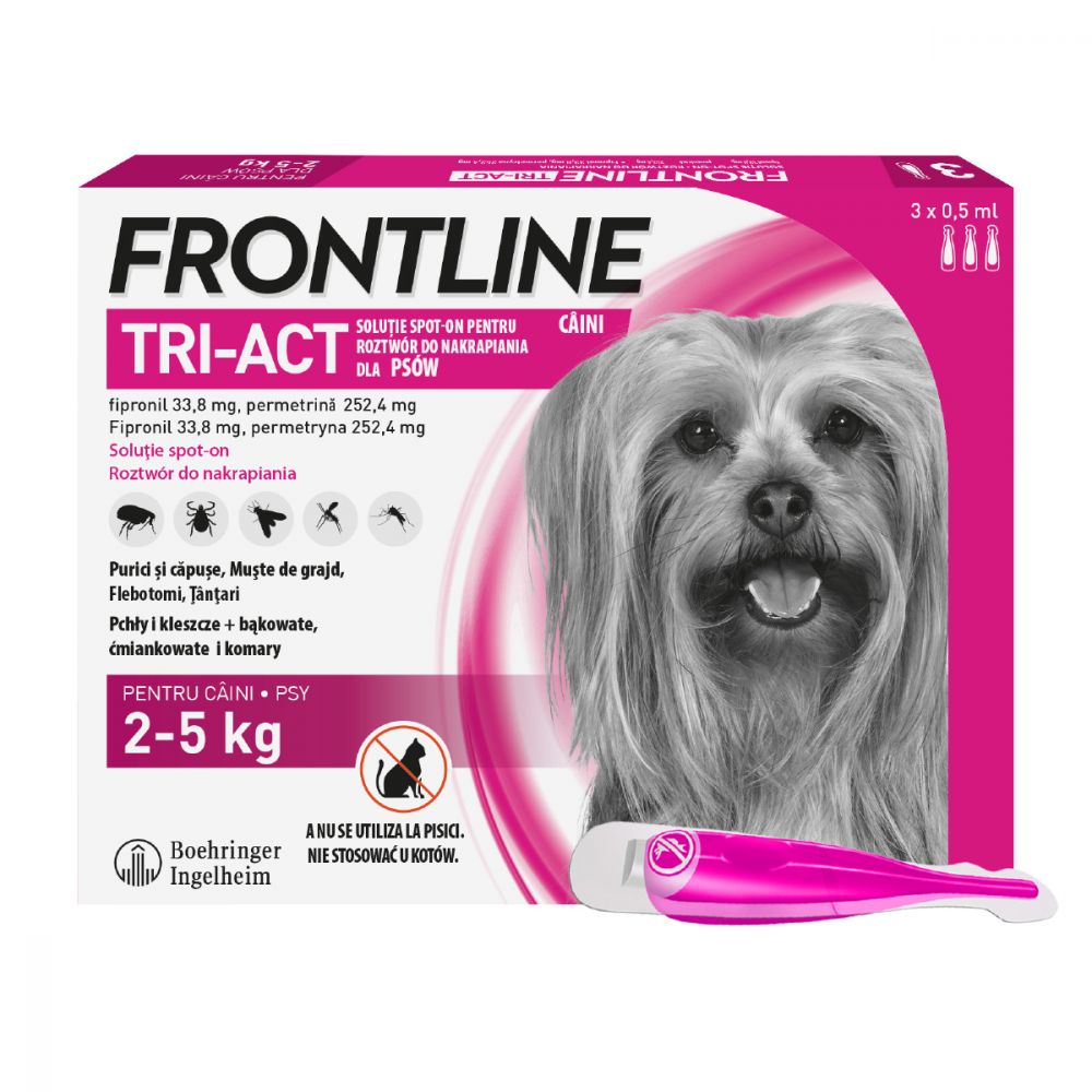 Frontline Tri-Act dla Psów 2-5 kg XS 3 Pipety