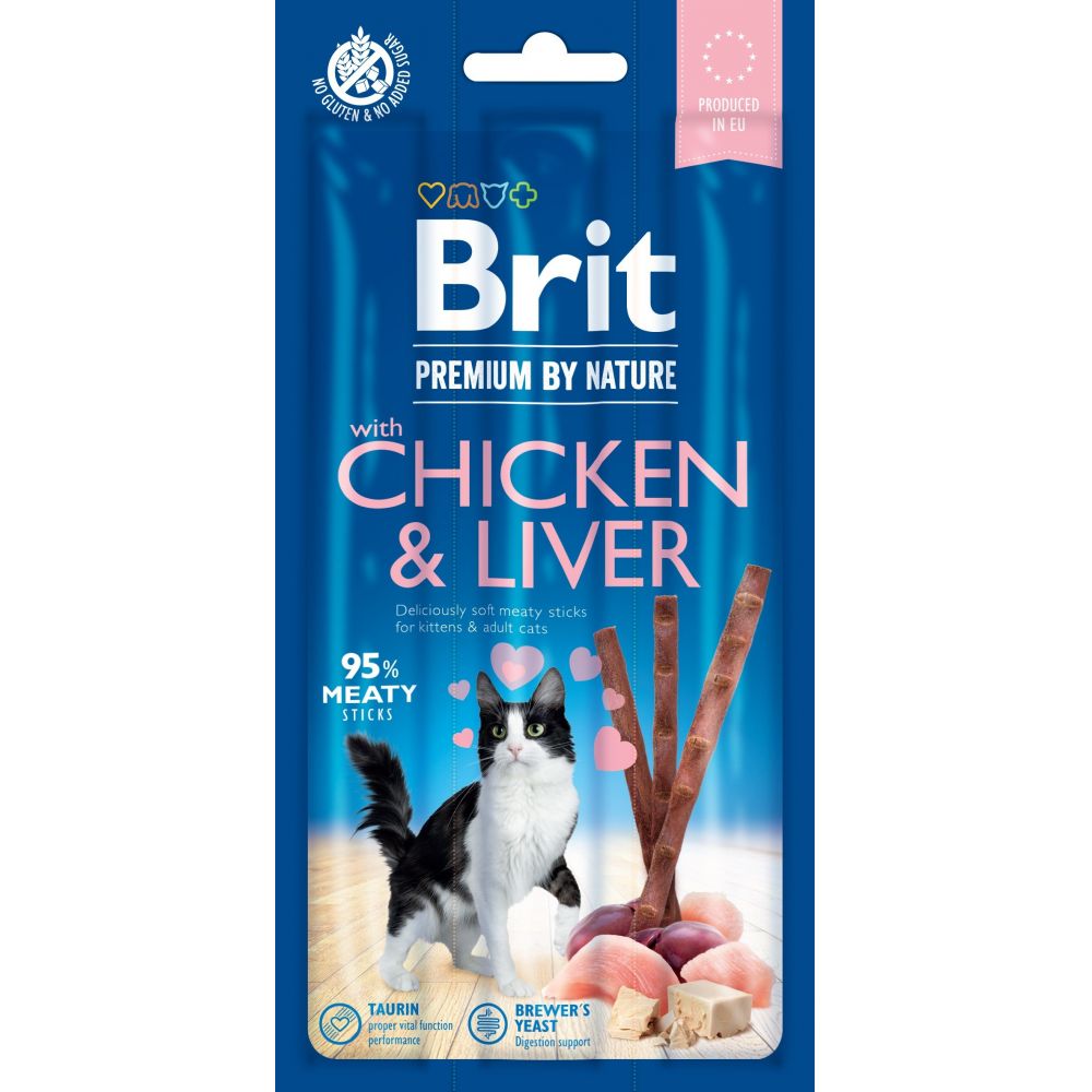 Brit Premium by Nature Cat Sticks with Chicken & Liver Kurczak Wątróbka Przekąska Dla Psa 15 g