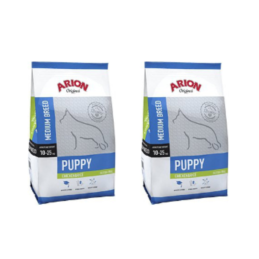 Pakiet Arion Original Chicken & Rice Medium Puppy Kurczak & Ryż Karma Dla Szczeniąt Średnich Ras 2 x 3 kg