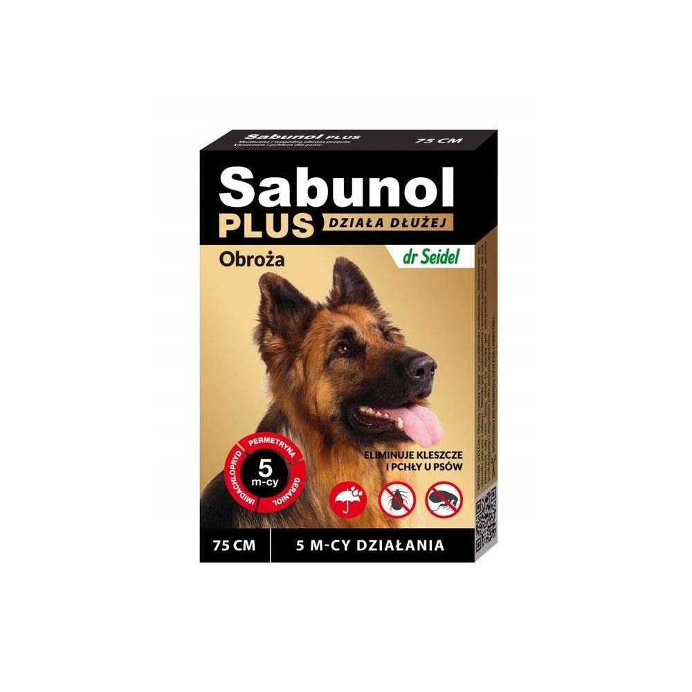 Sabunol Plus Obroża dla Psa Przeciw Pchłom i Kleszczom 75 cm - Działanie do 5 miesięcy