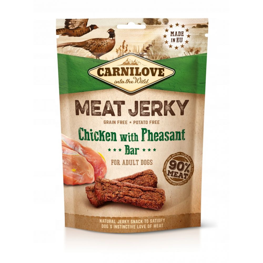 Brit Carnilove Jerky Chicken & Pheasant Bar Kurczak i Bażant Przysmak Dla Psa 100 g