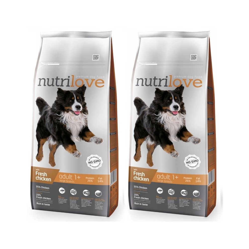 Pakiet Nutrilove Adult L Dla Dużych Ras Z Kurczakiem 2 x 12 kg