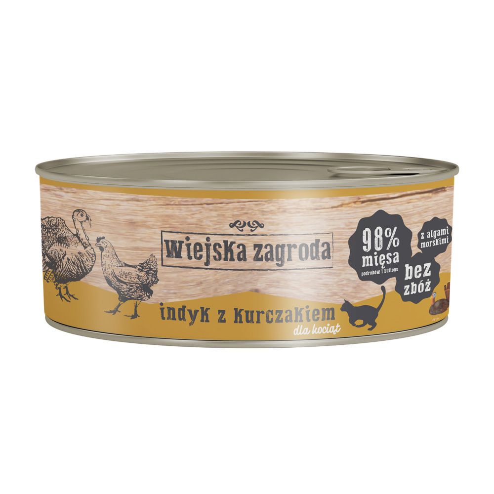 Wiejska Zagroda Indyk z Kurczakiem Dla Kociąt 85 g