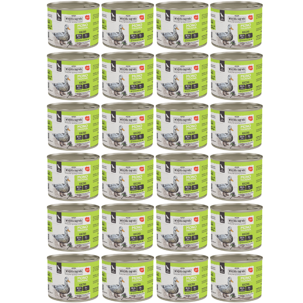 Pakiet Wiejska Zagroda Monoproteinowa Mokra Karma Dla Dorosłych Psów Kaczka 24 x 200 g