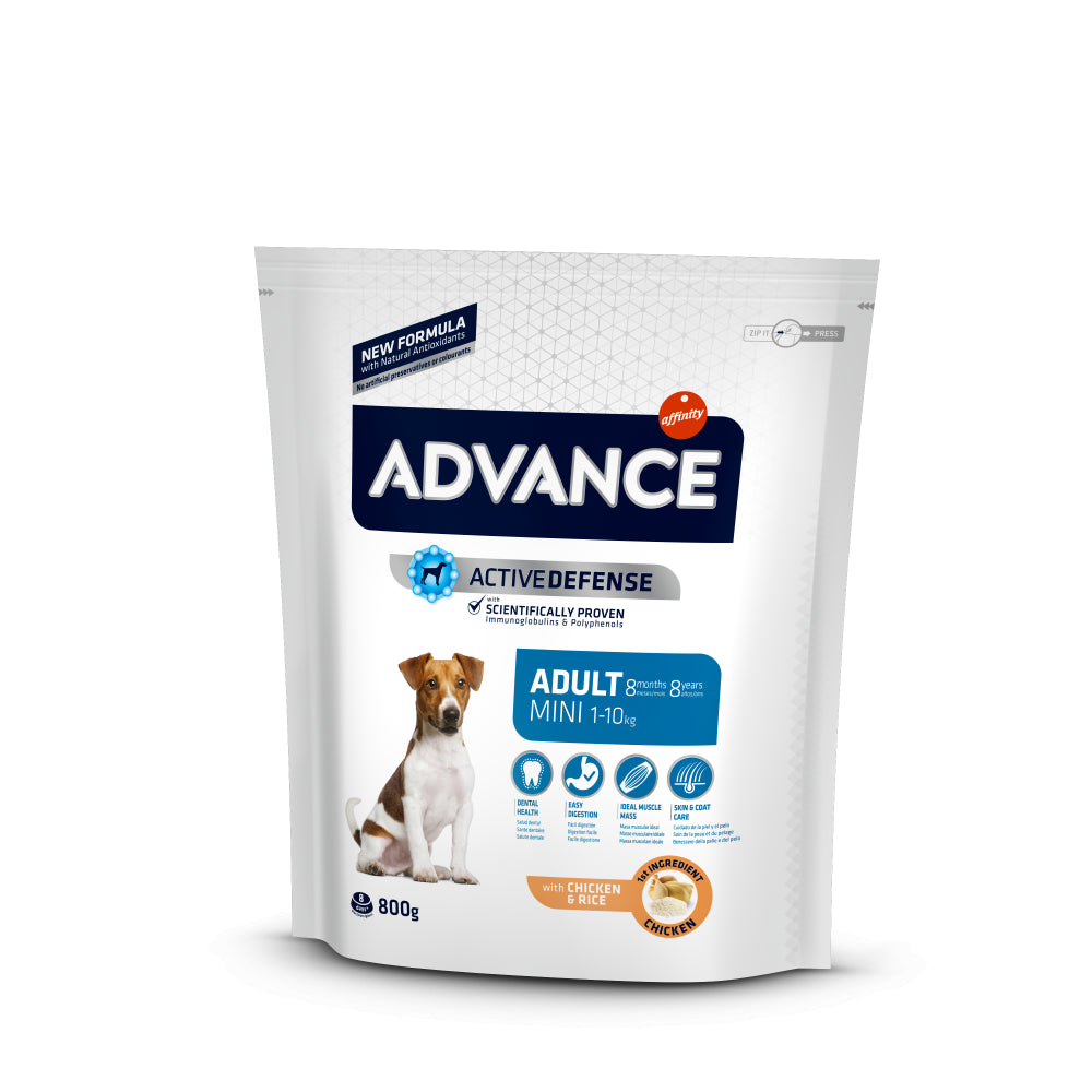 Advance Mini Adult Sucha Karma Dla Dorosłych Psów Małych Ras 800 g