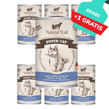 Natural Trail Super Cat Jagnięcina Królik Dzik Bezzbożowa Karma Dla Kota 6 x 400 g + 400 g gratis