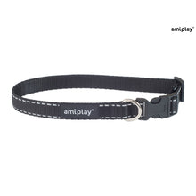 AmiPlay Obroża Regulowana Reflective Czarna Rozmiar M