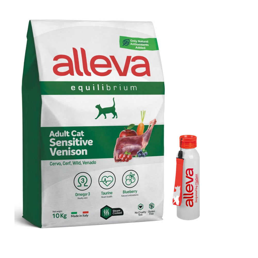 Pakiet Alleva Equilibrium Sucha Karma Dla Wrażliwych Kotów Z Jeleniem 10 kg + Bidon GRATIS!