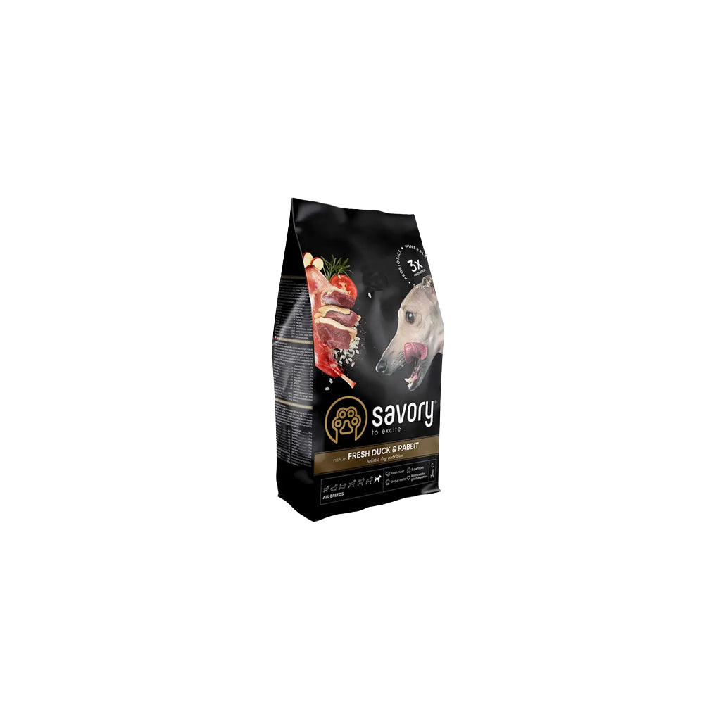 Savory Dog Adult All Breeds Rabbit&Duck Karma Sucha Dla Dorosłych Psów Wszystkich Ras z Królikiem i Kaczką 3 kg