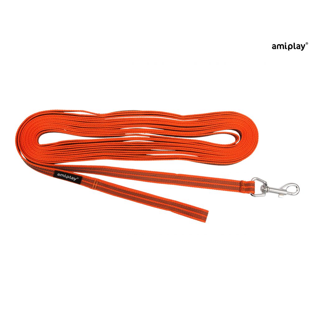 Amiplay Smycz Treningowa Rubber Pomarańczowa 1000 cm Rozmiar S - M