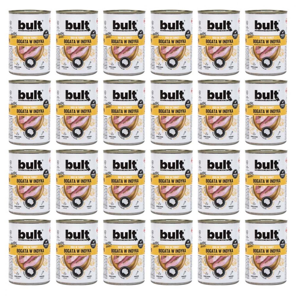 Pakiet Bult Karma Mokra Dla Dorosłych Psów Bogata w Indyka 24 x 400 g