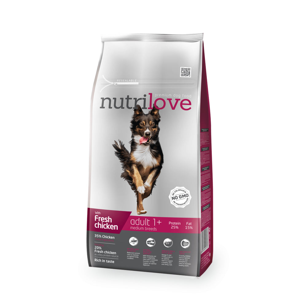 Nutrilove Adult M Karma Z Kurczakiem Dla Psów Średnich Ras 1,6 kg