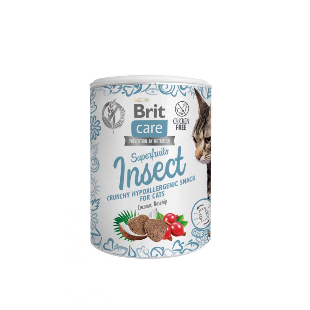 Brit Care Cat Snack Superfruits Insect Owady Przysmak Dla Kotów 100 g