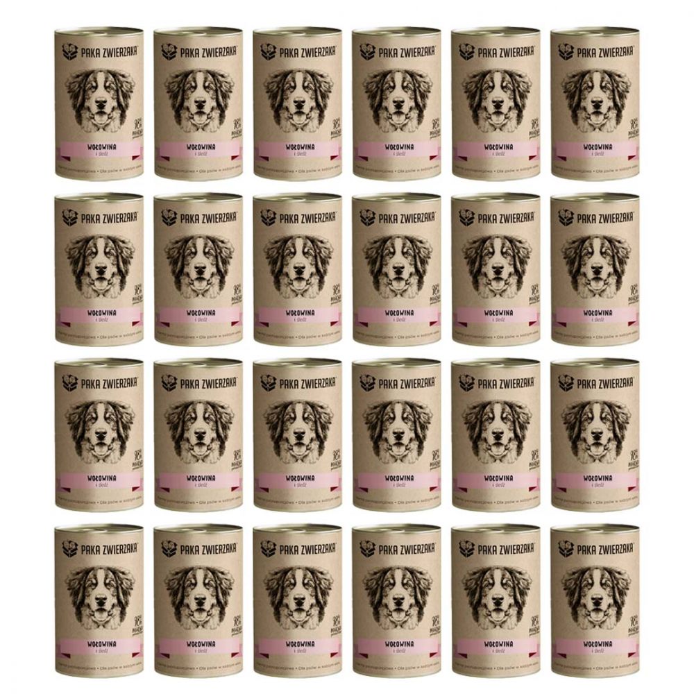 Pakiet Paka Zwierzaka Mokra Karma Dla Psa Wołowina i Śledź 24 x 400 g